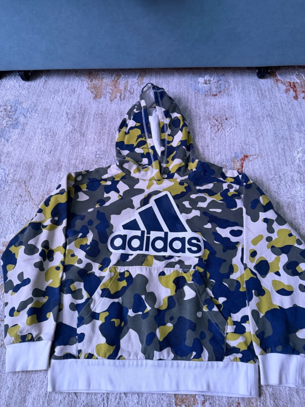 adidas Green, Navy & White Camo Pullover Hoodie